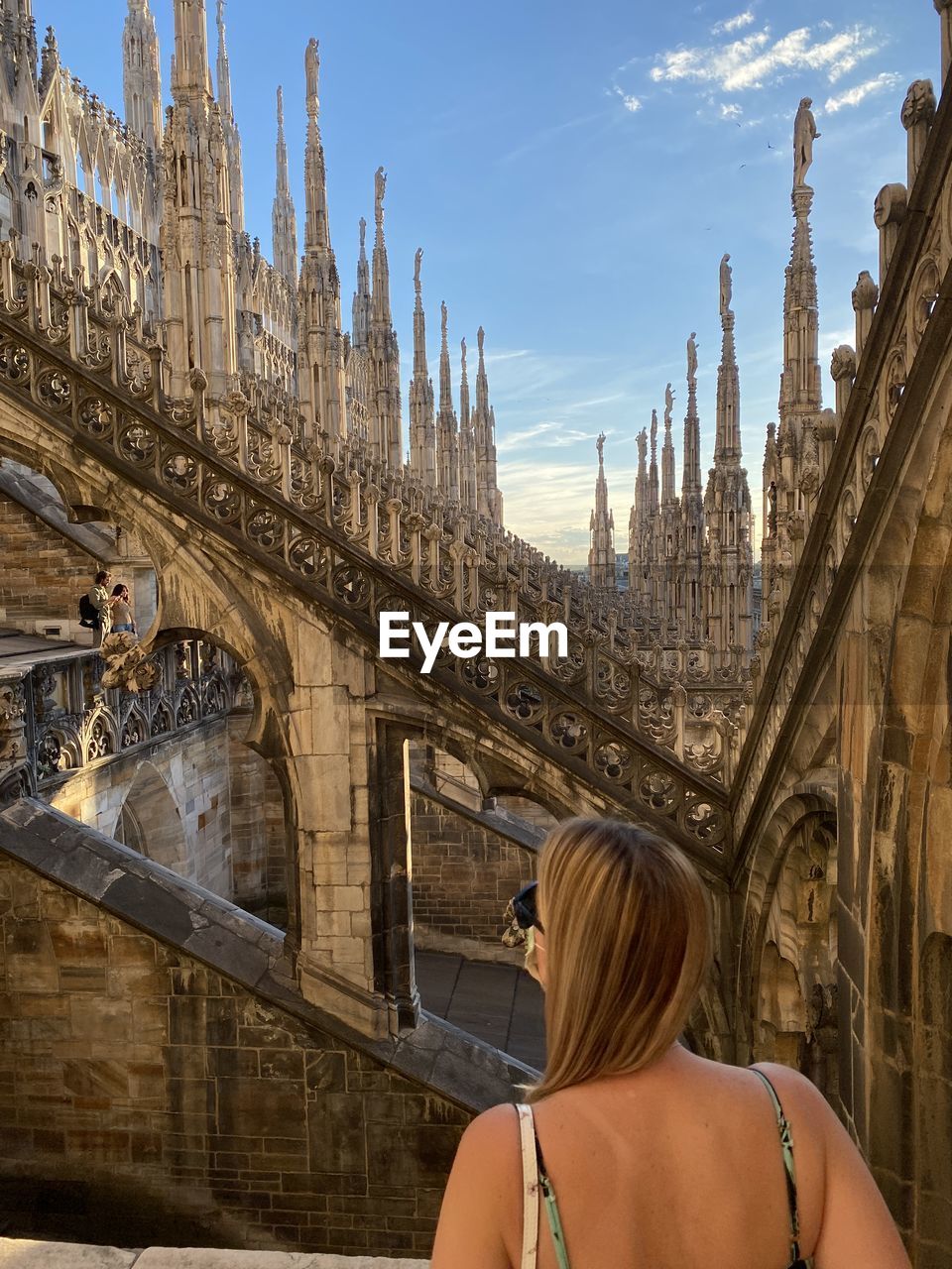 Rear view of woman in duomo di milano