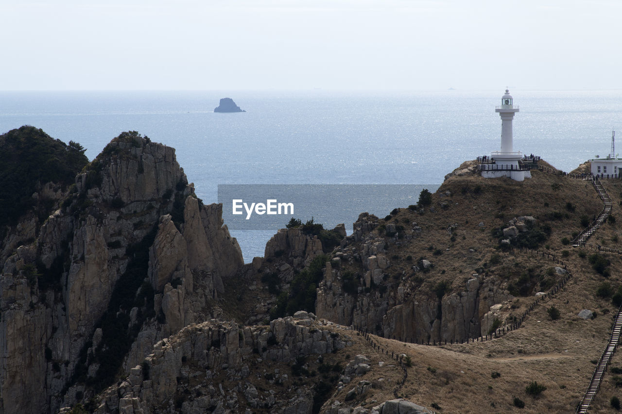 View of lighthouse at seaside