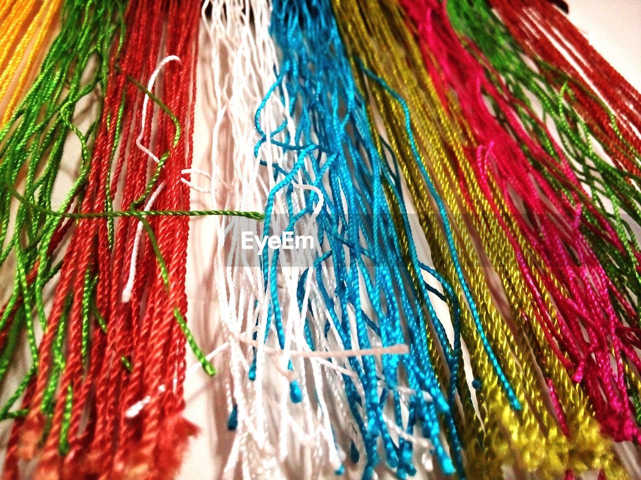 Close-up of colorful threads