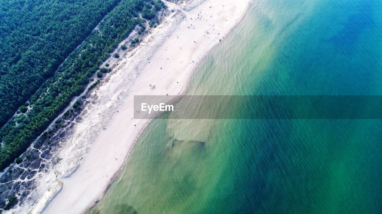 Aerial view on the baltic sea beach in poland