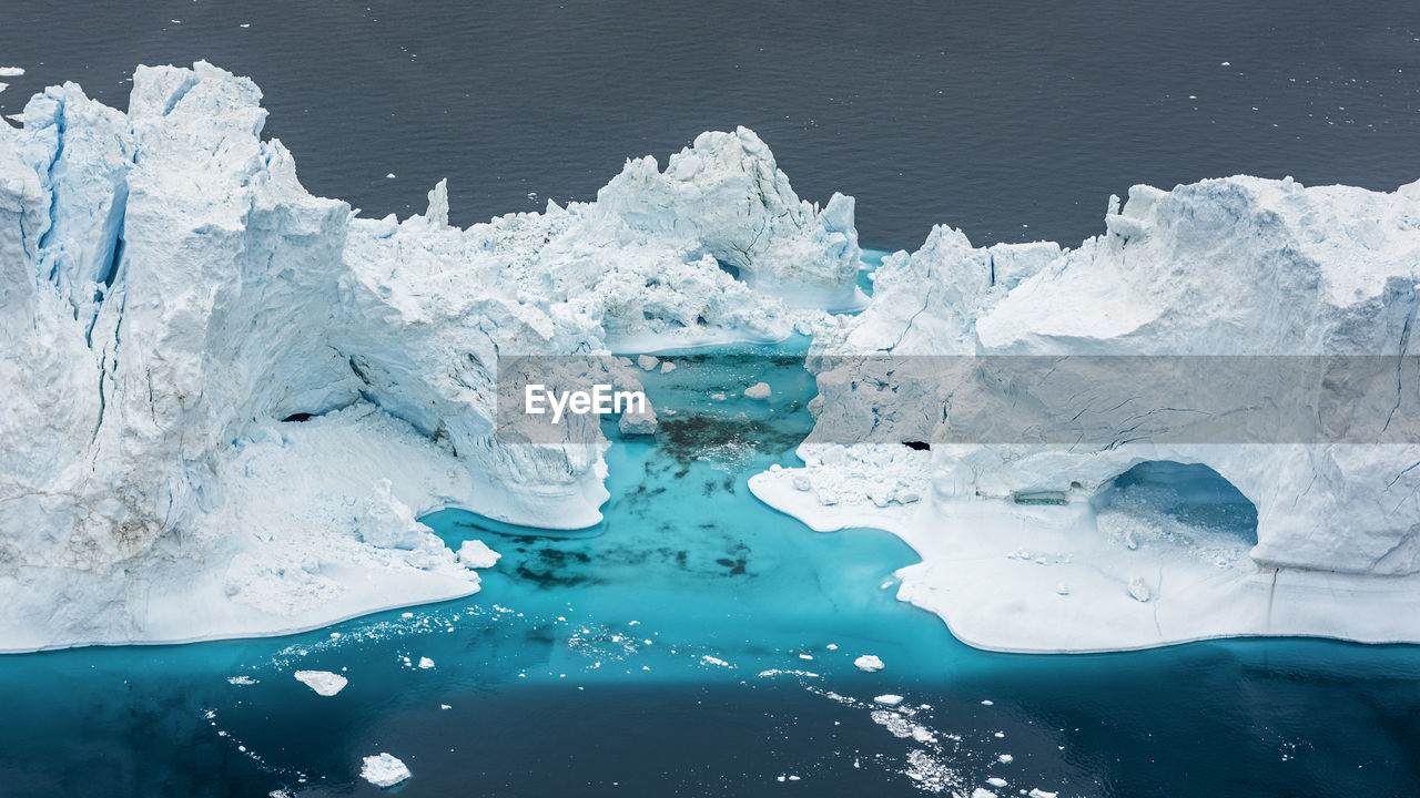 View of icebergs