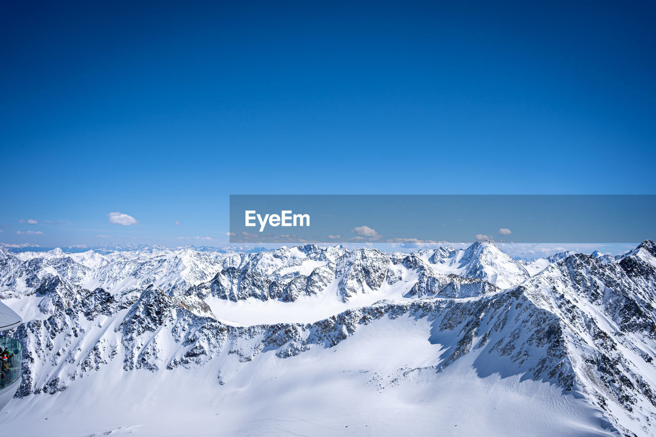 View of the mountains from a height of 3440 m in pitztal, austria