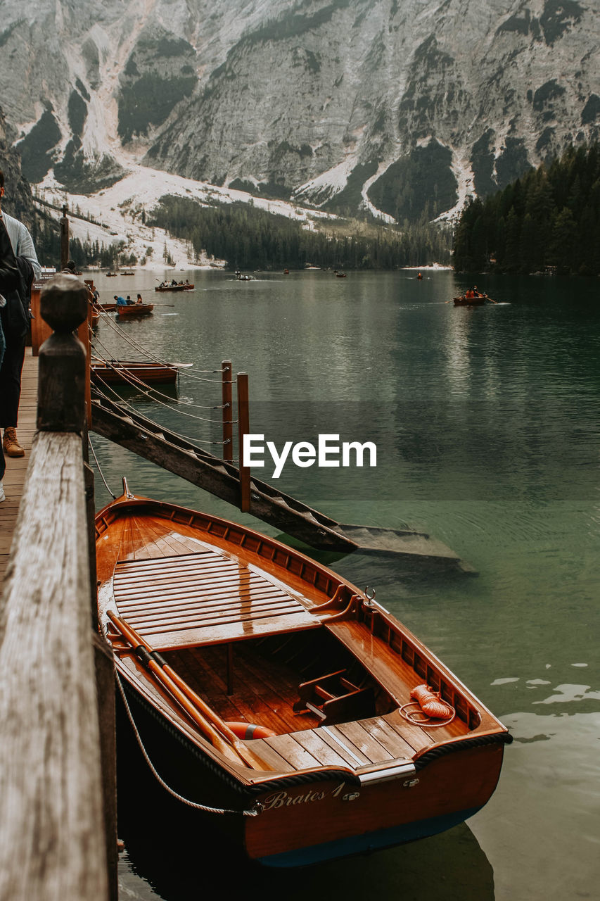 Scenic view of lake by mountains