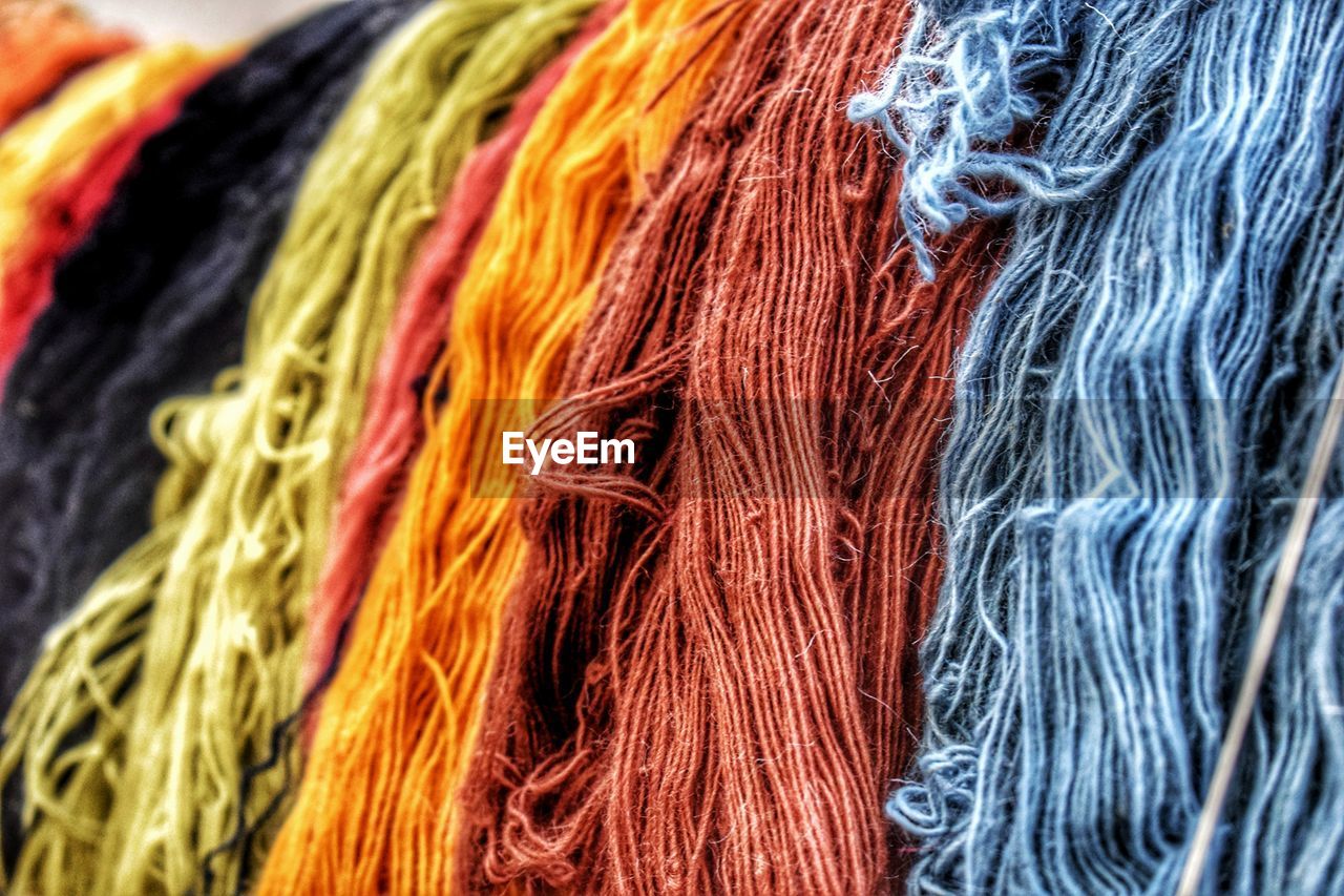 Yarn in a turkish rug factory 