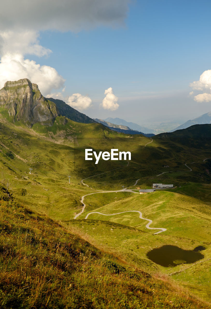 High angle view of mountains