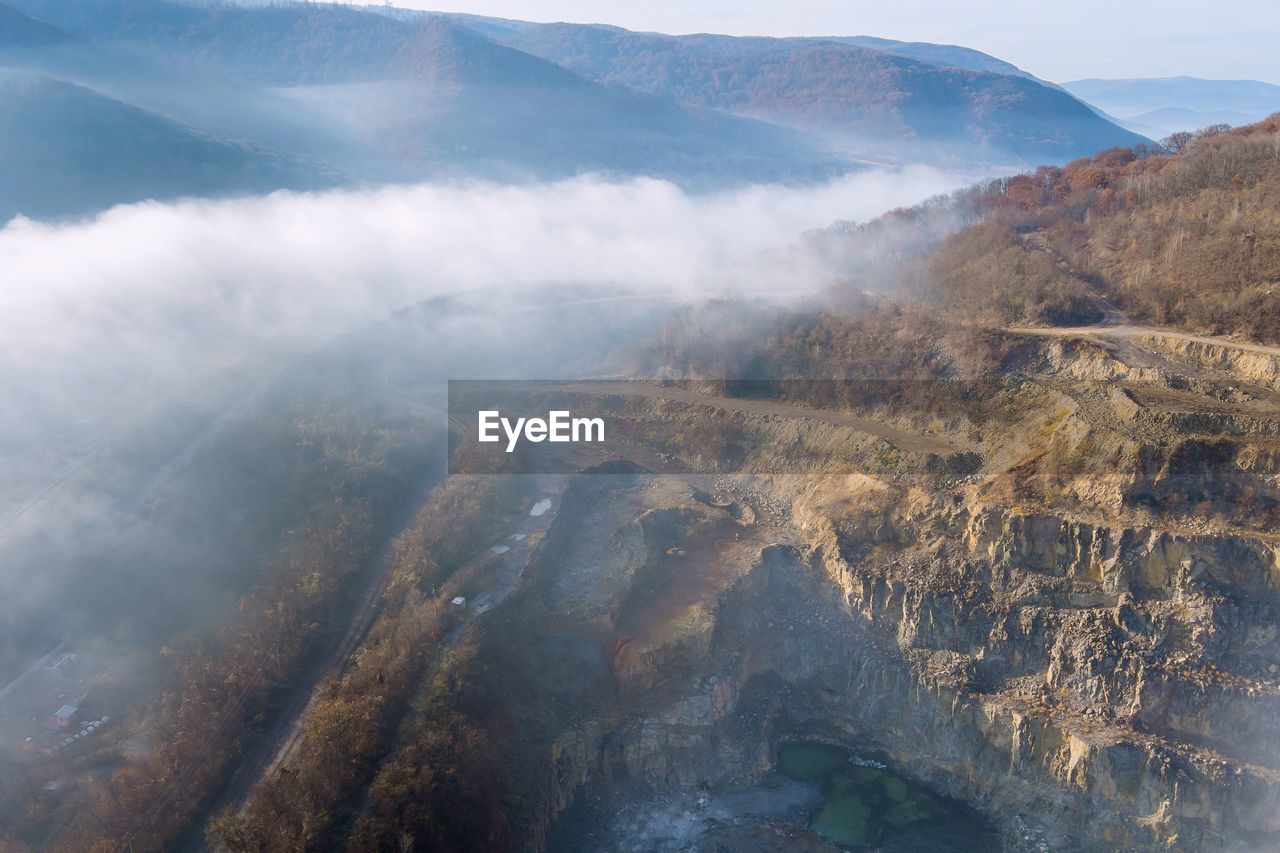 AERIAL VIEW OF MOUNTAIN RANGE