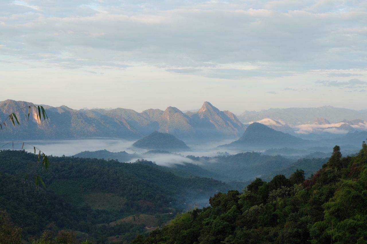 Scenic view of mountains against sky