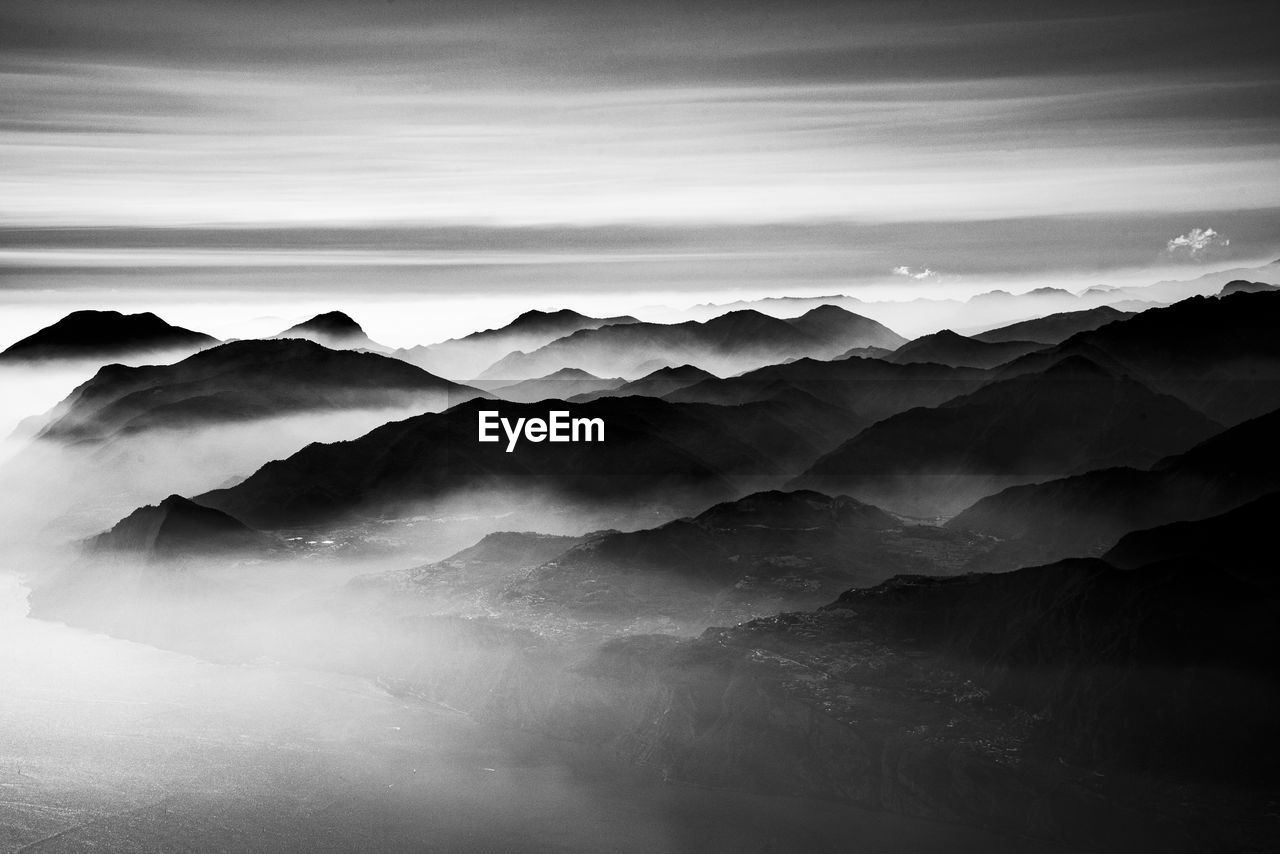 Scenic view of mountains against sky