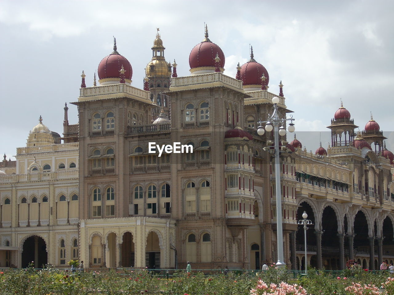 Facade of historic building against sky