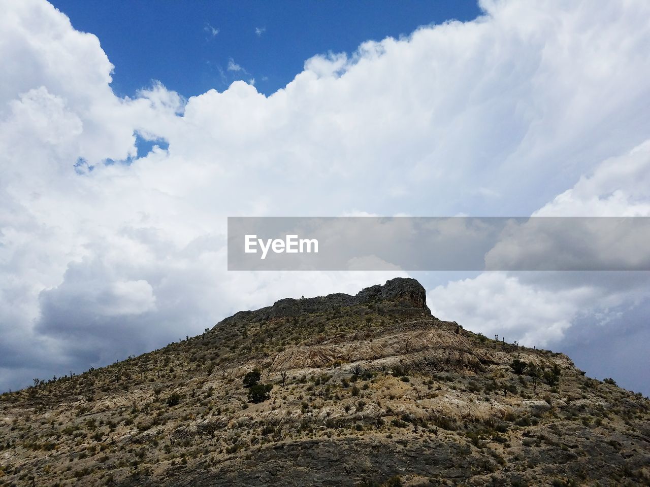 Low angle view of mountain against sky