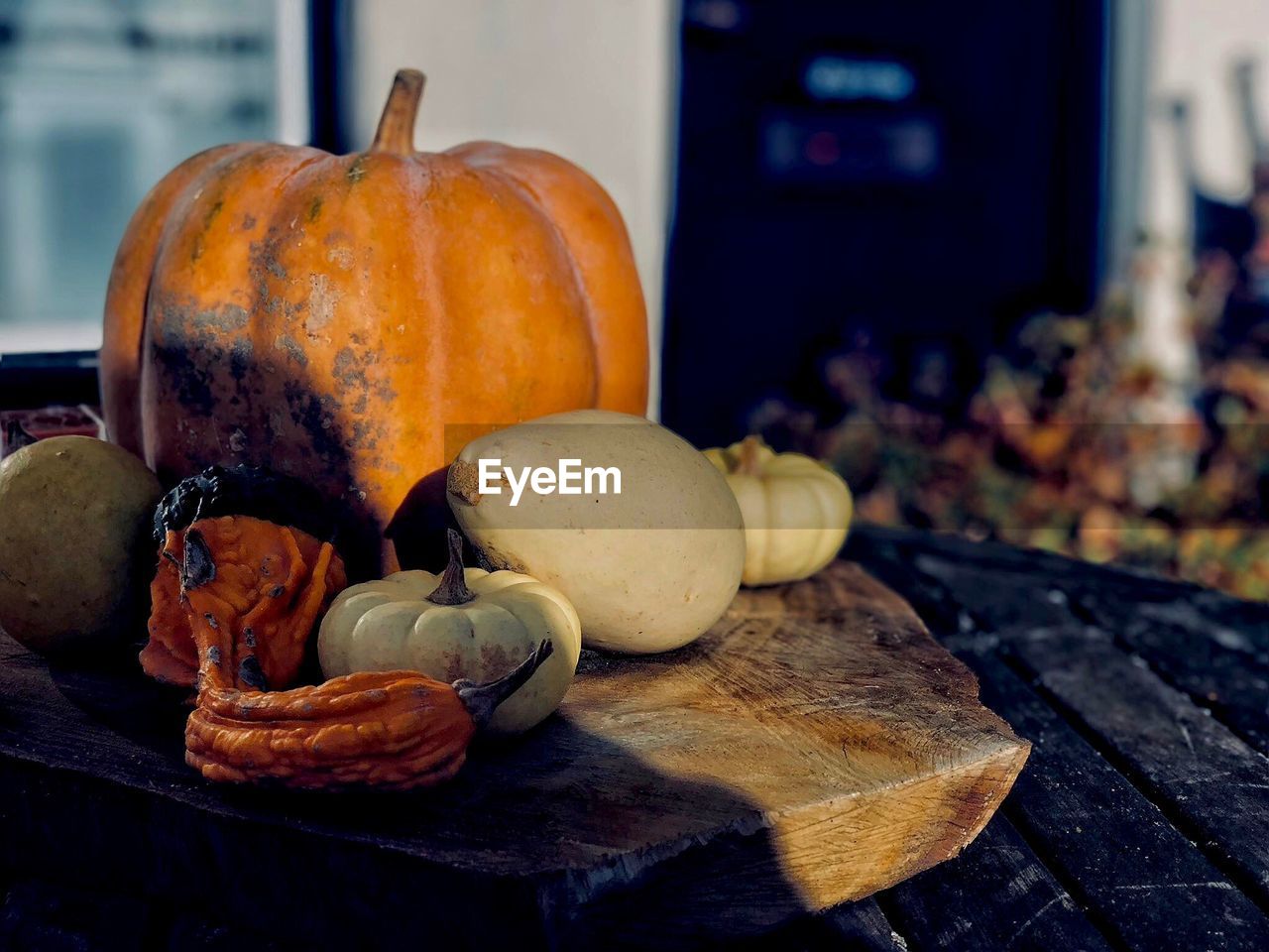 Squashes on wood