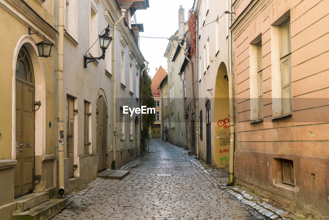 Colorful buildings at the medieval old town in tallinn