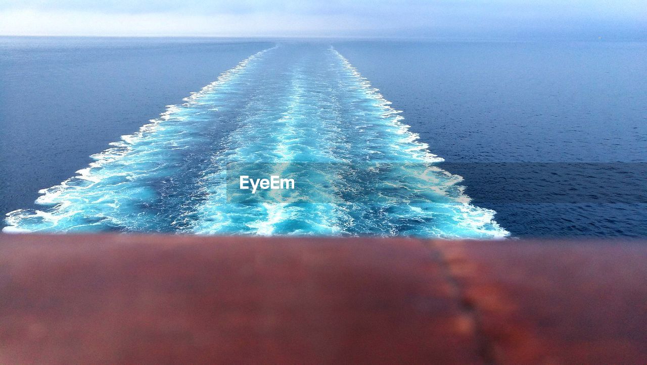 View of wake at sea