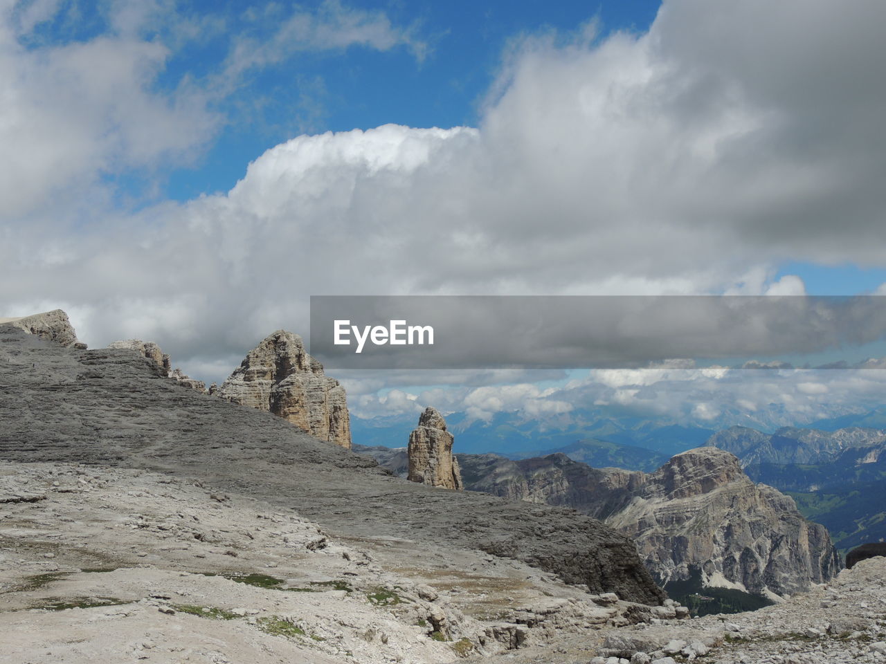 Panoramic view of rocky mountains against sky