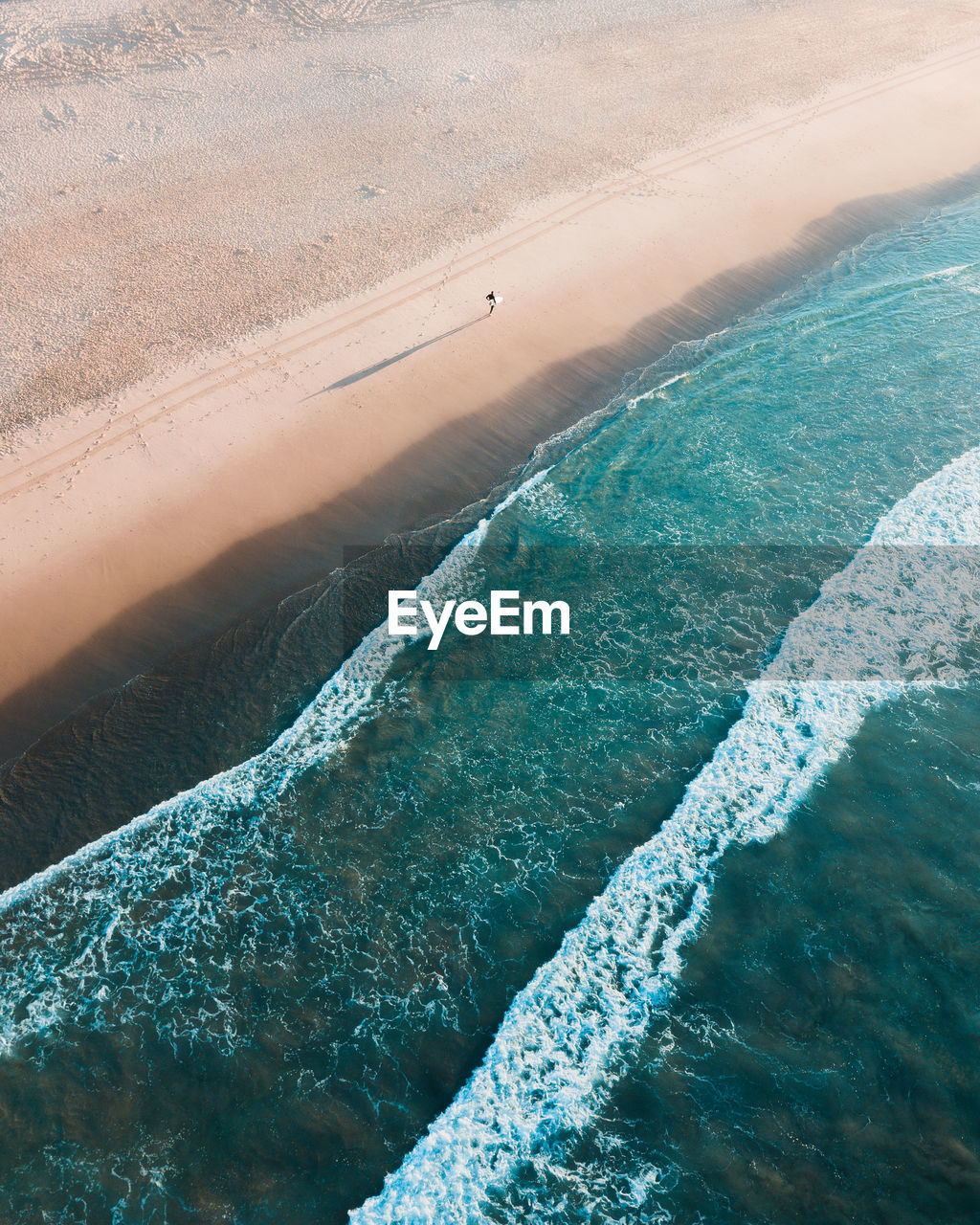 High angle view of shore and beach