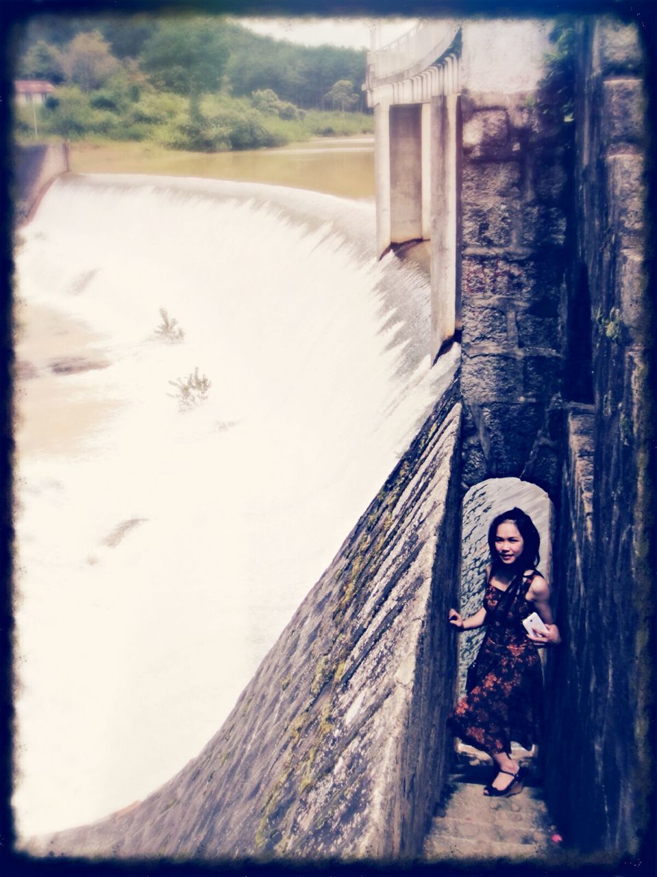 WOMAN IN POND