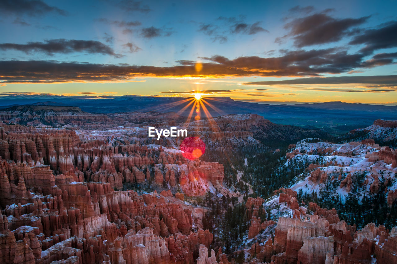 Aerial view of sky during sunset