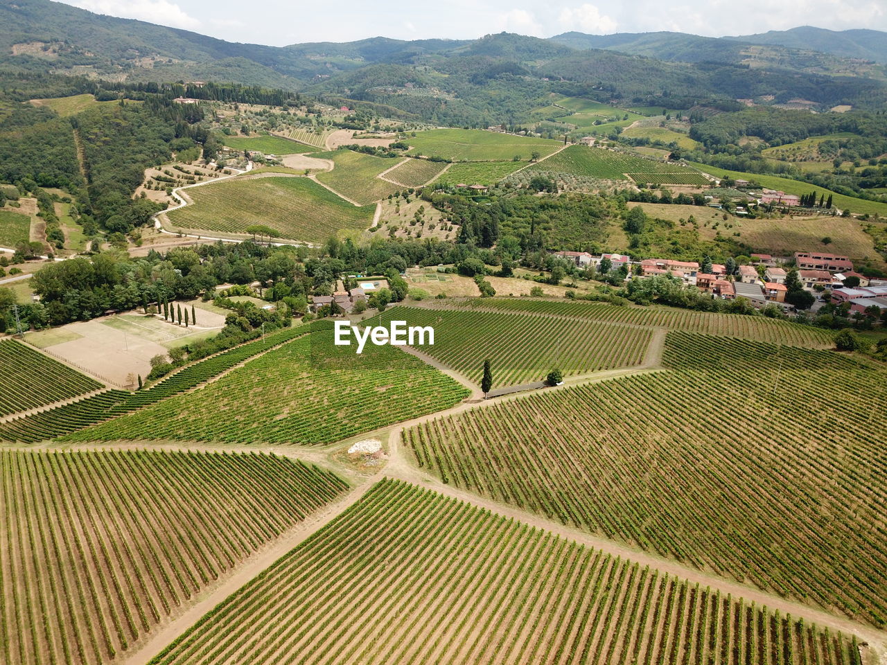 HIGH ANGLE VIEW OF FARM