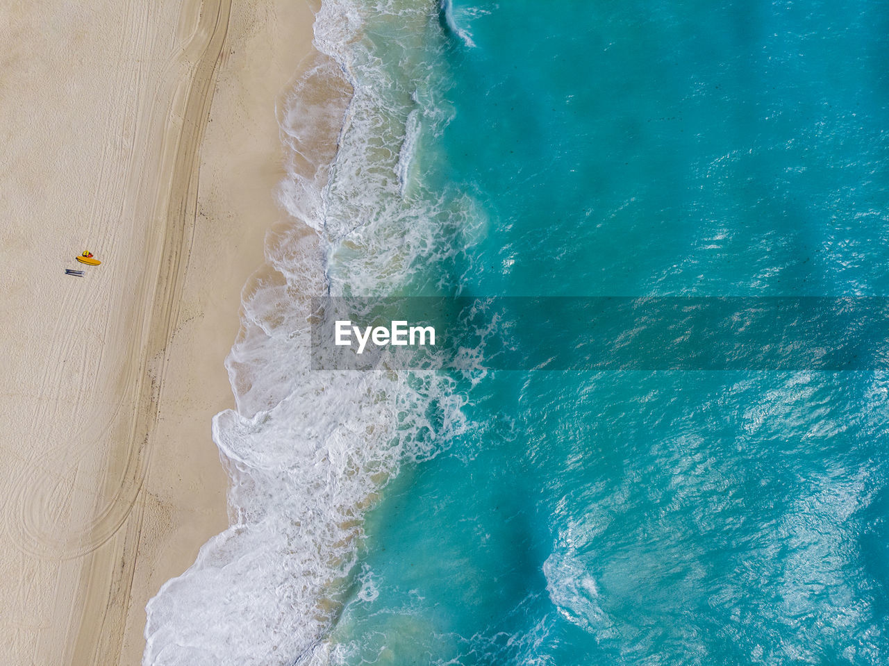 High angle view of beach