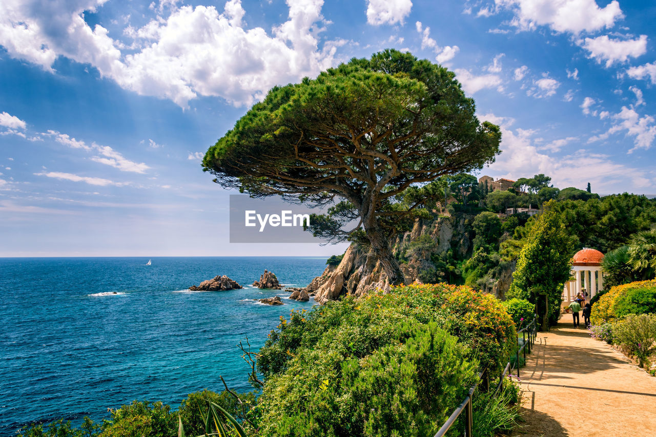 Scenic view of coast part of blanes, girona, spain in sunny day.