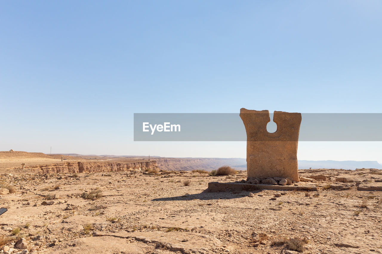 SCENIC VIEW OF ARID LANDSCAPE AGAINST CLEAR SKY