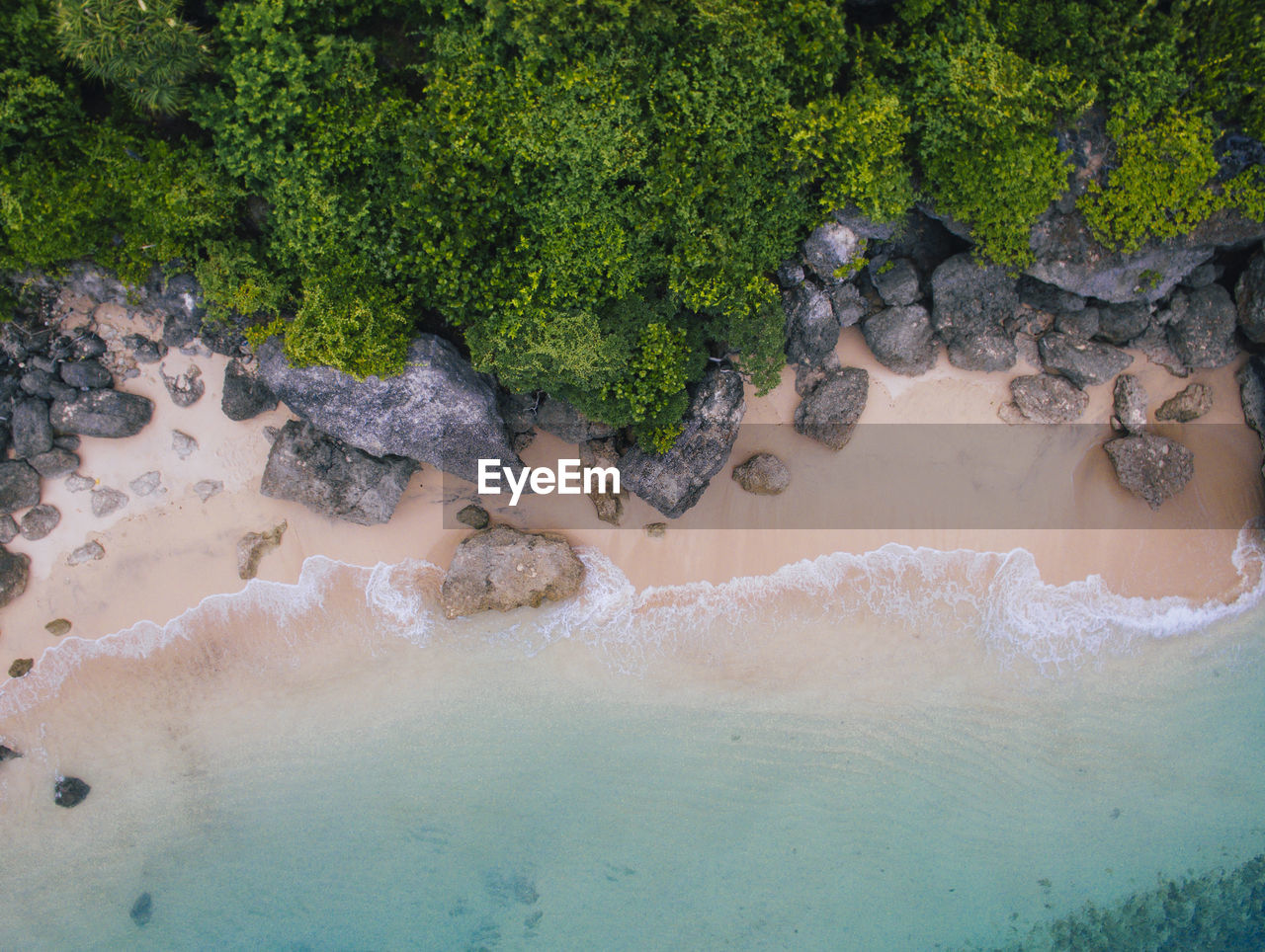 High angle view of beach