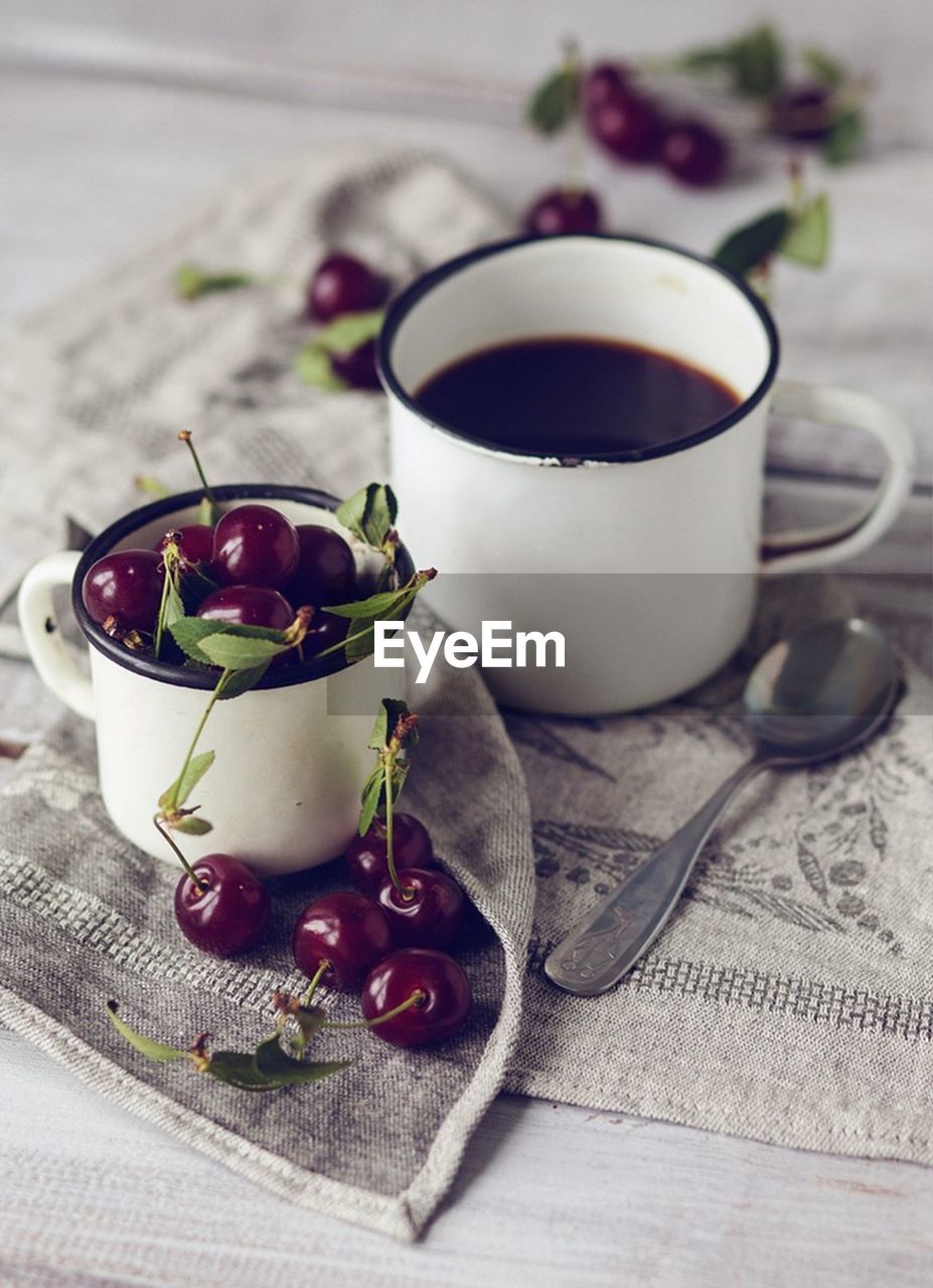 Close-up of breakfast on table