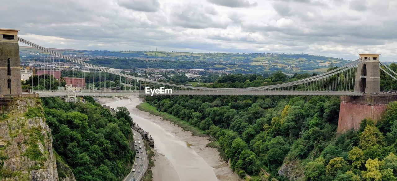 Bridge over river against sky