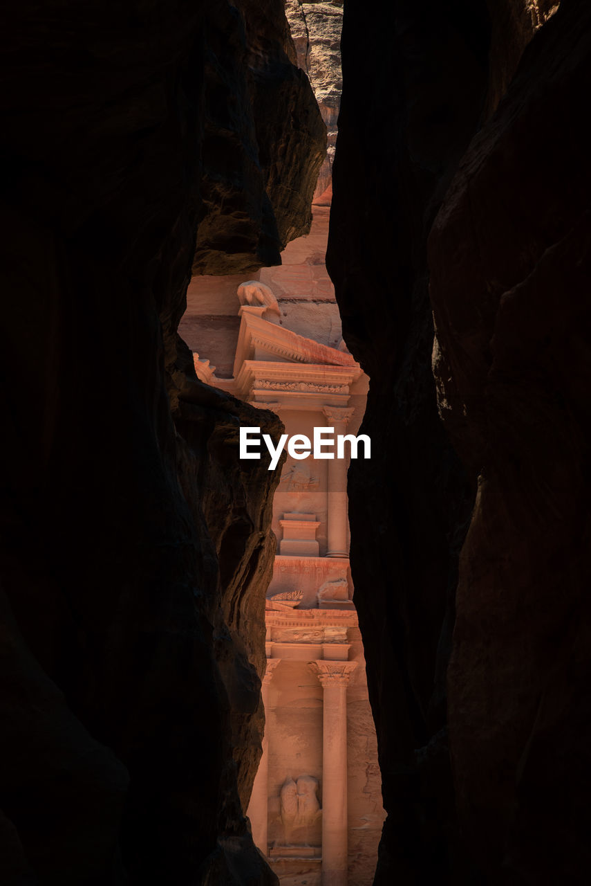 LOW ANGLE VIEW OF ROCK FORMATION