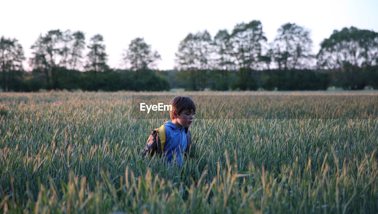Boy in field