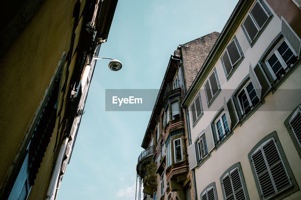 Low angle view of buildings against sky