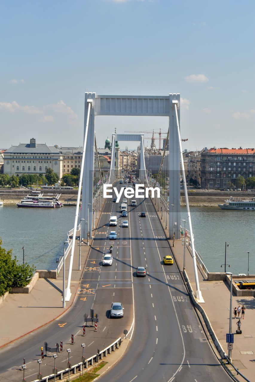 High angle view of bridge in city