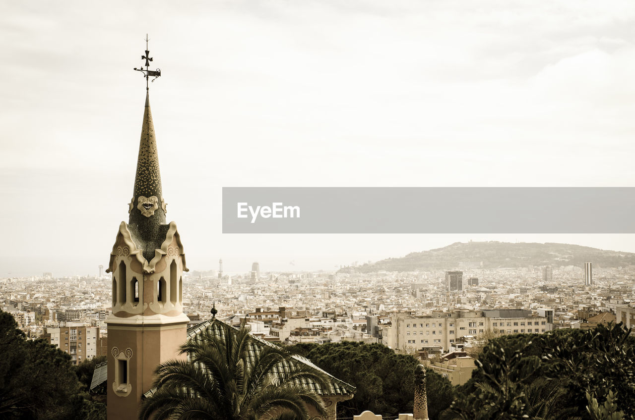 High section of church against cloudy sky