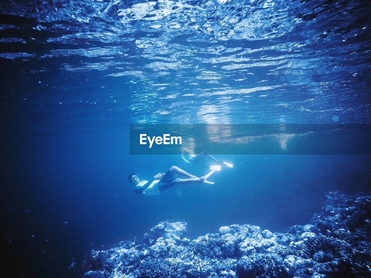 Person swimming in sea