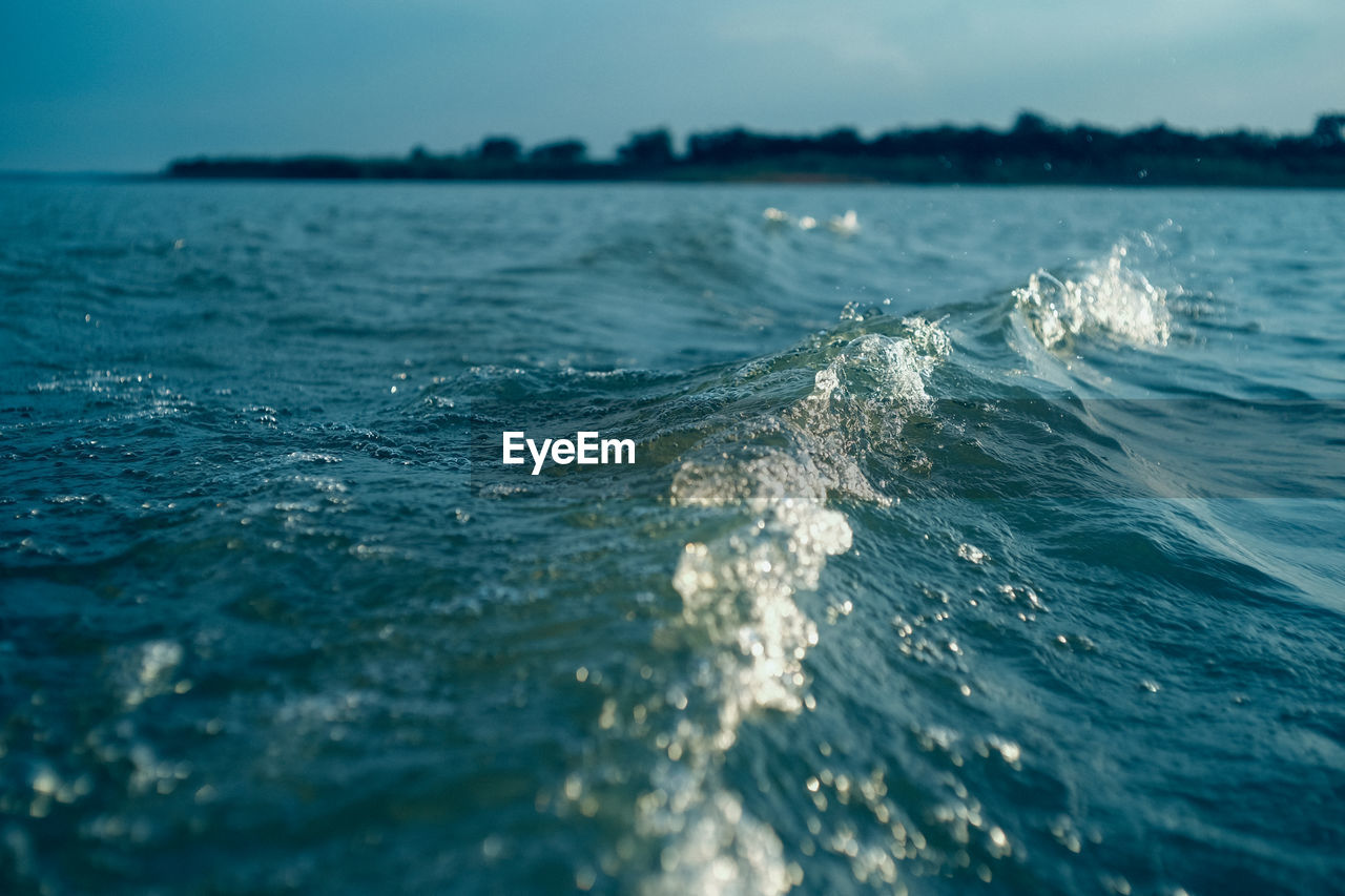 Surface level of calm blue sea