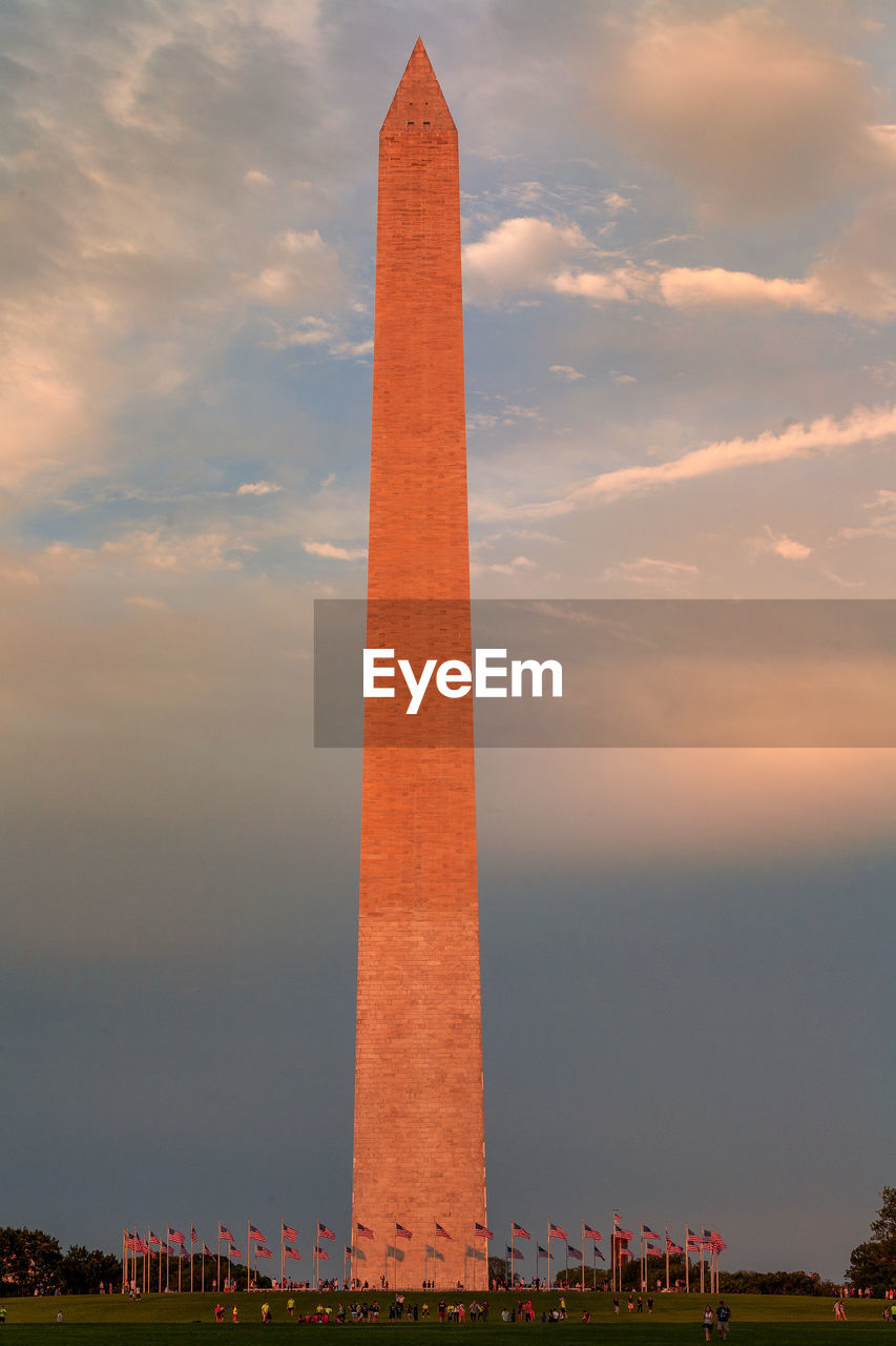 Low angle view of monument against sky