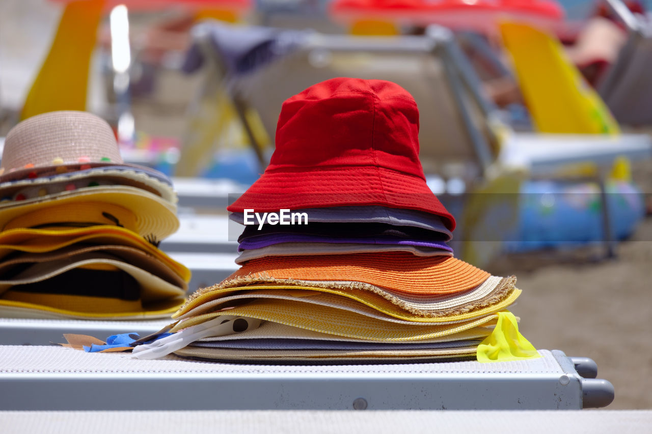 Close-up of hat on table