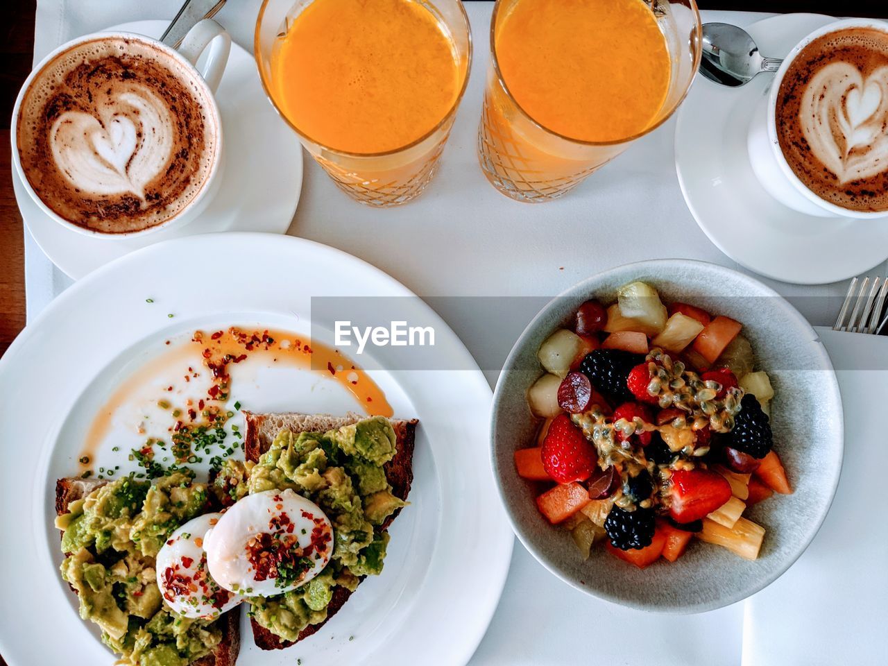 HIGH ANGLE VIEW OF BREAKFAST SERVED IN PLATE