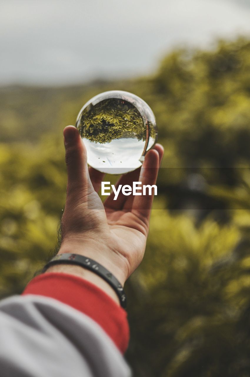 Cropped image of woman holding crystal ball