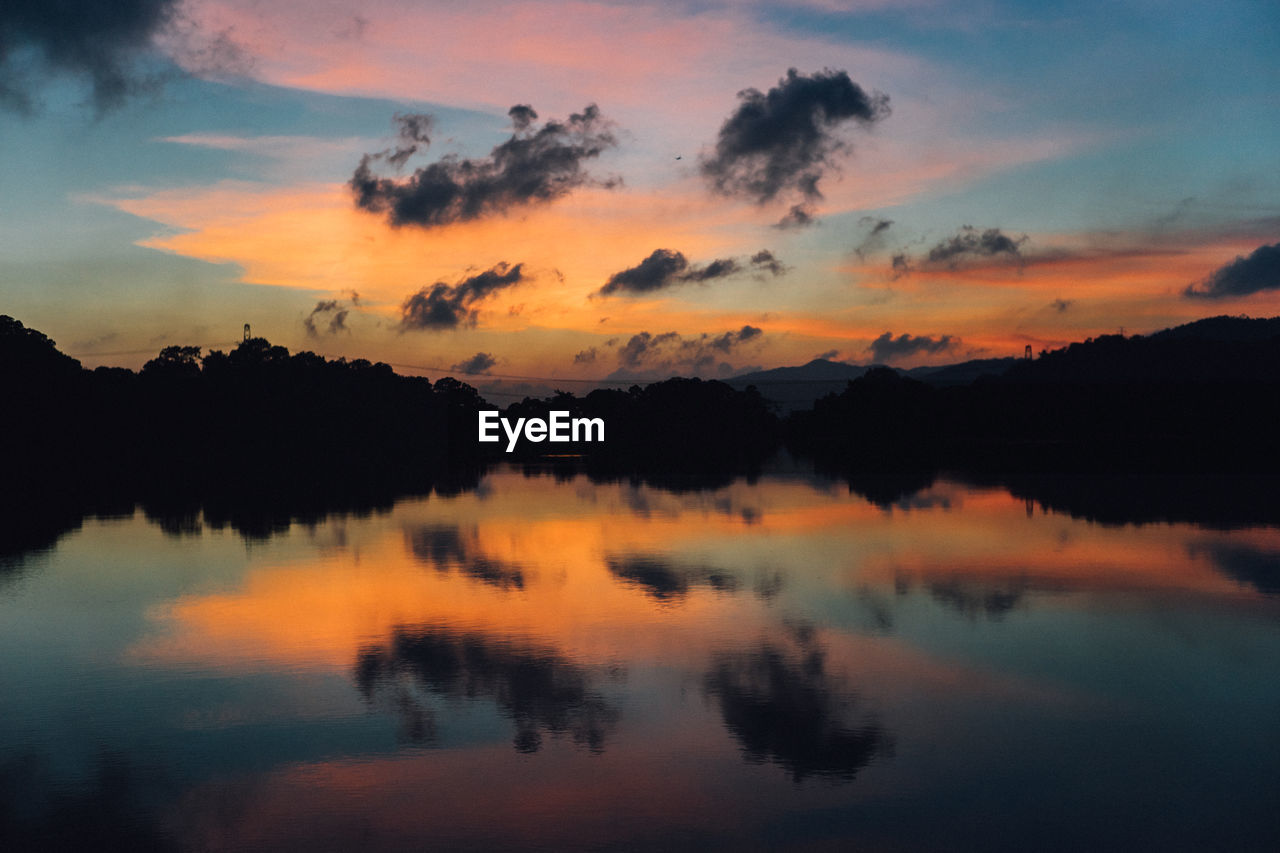 Scenic view of dramatic sky during sunset