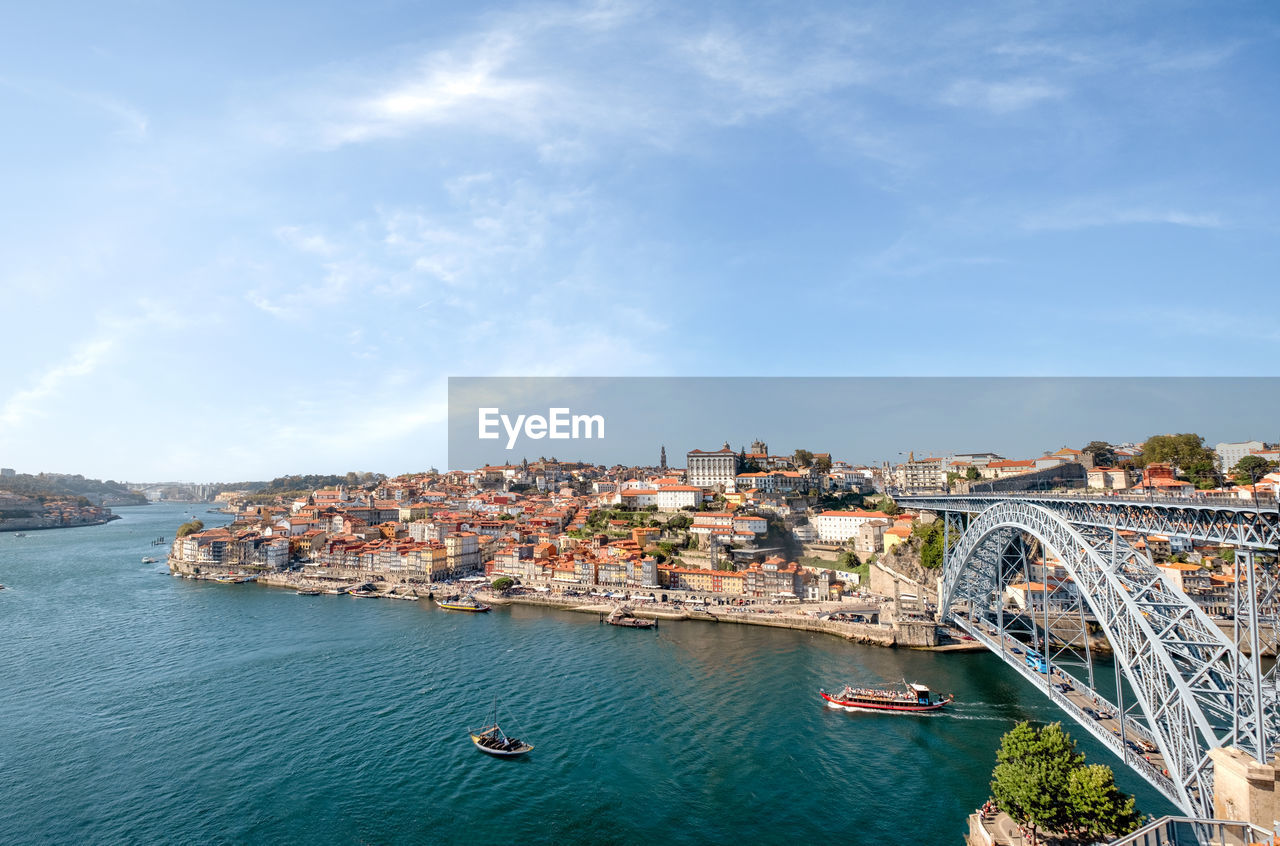 View of the skyline of porto city in portugal.