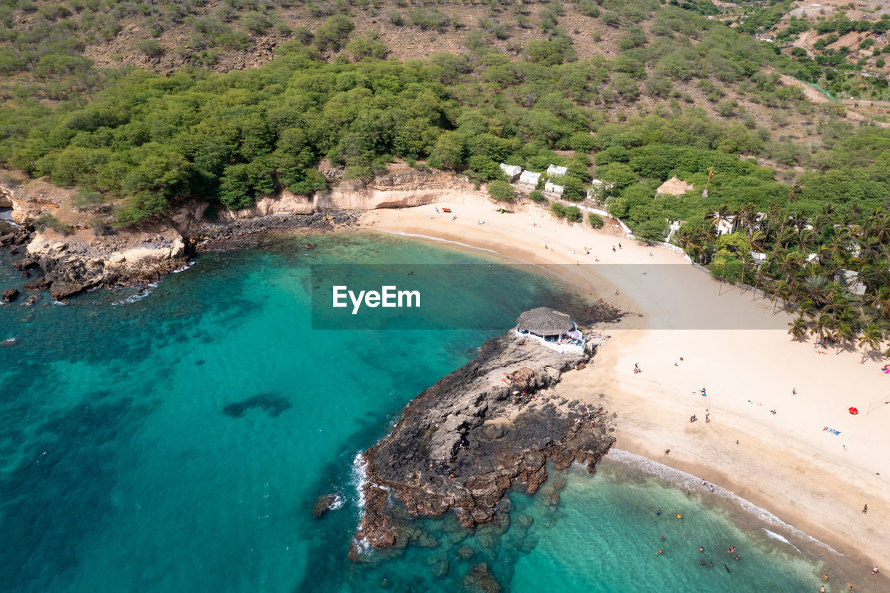 high angle view of sea shore