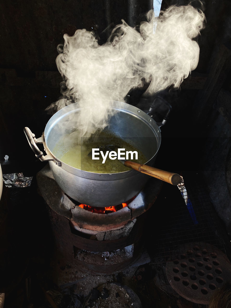 Close-up of food on barbecue grill