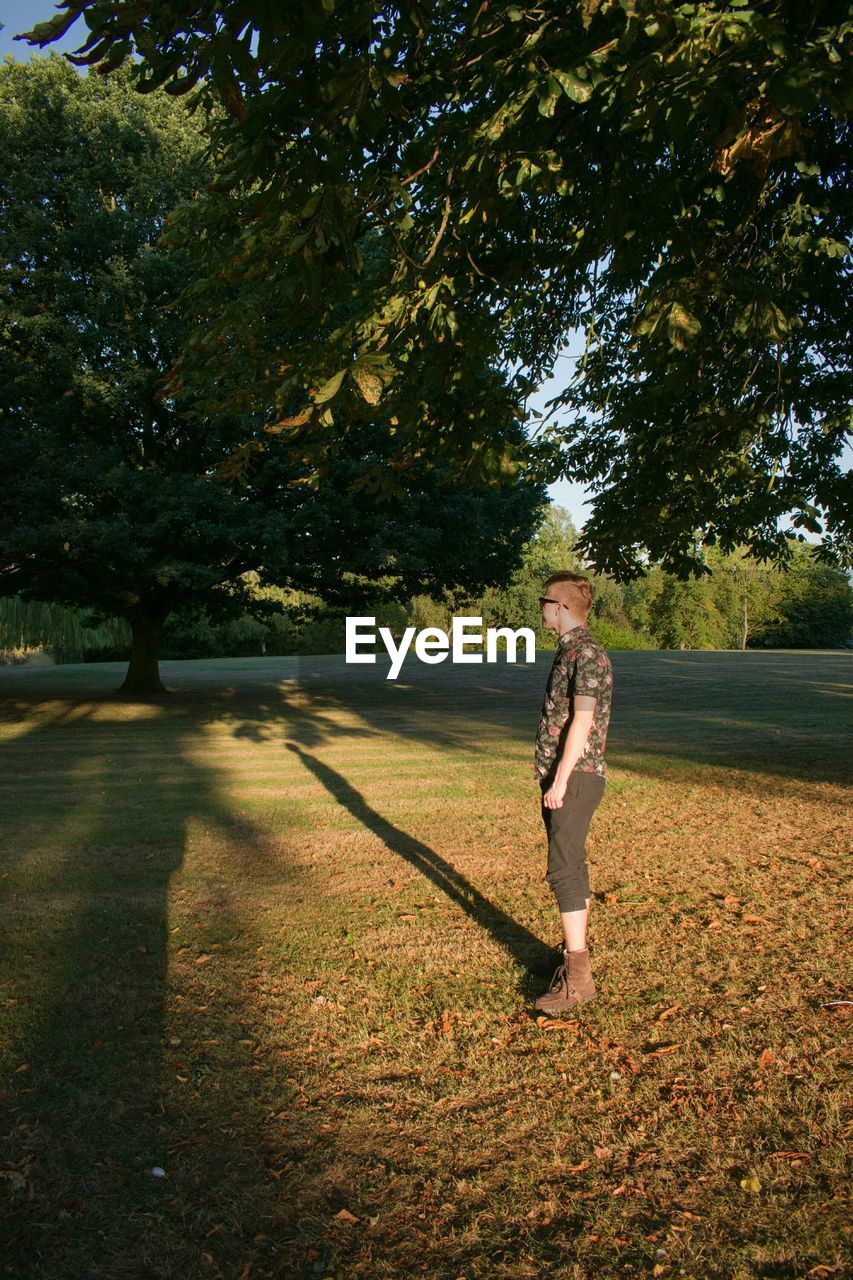 Full length of man standing in park