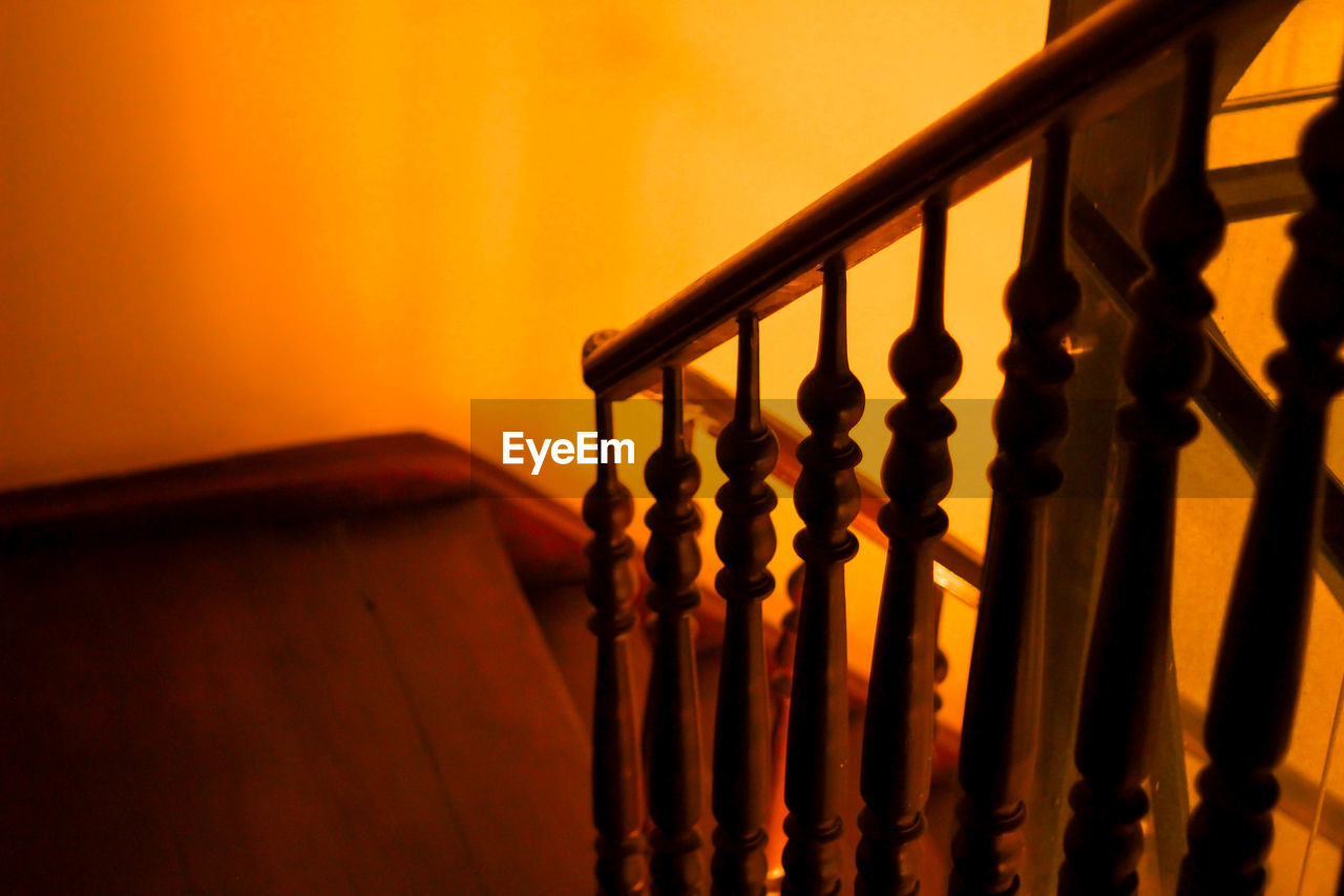 High angle view of empty steps in building