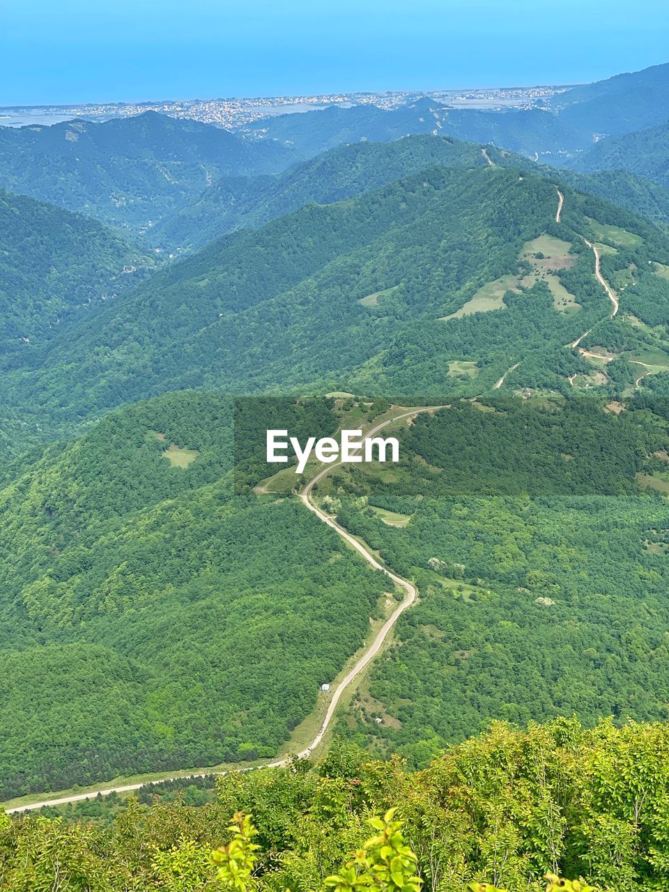 High angle view of landscape against sky