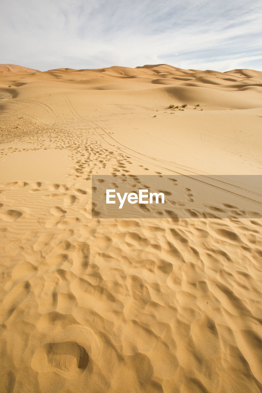 Scenic view of desert against sky