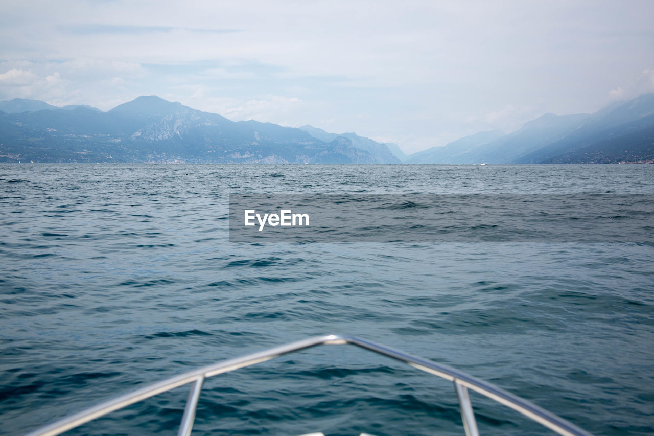 Scenic view of sea against sky boat view with reeling 