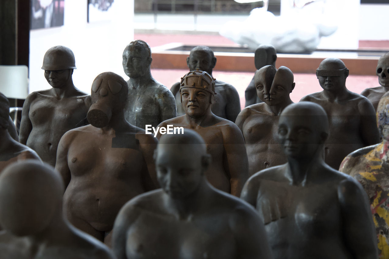 close-up of figurines