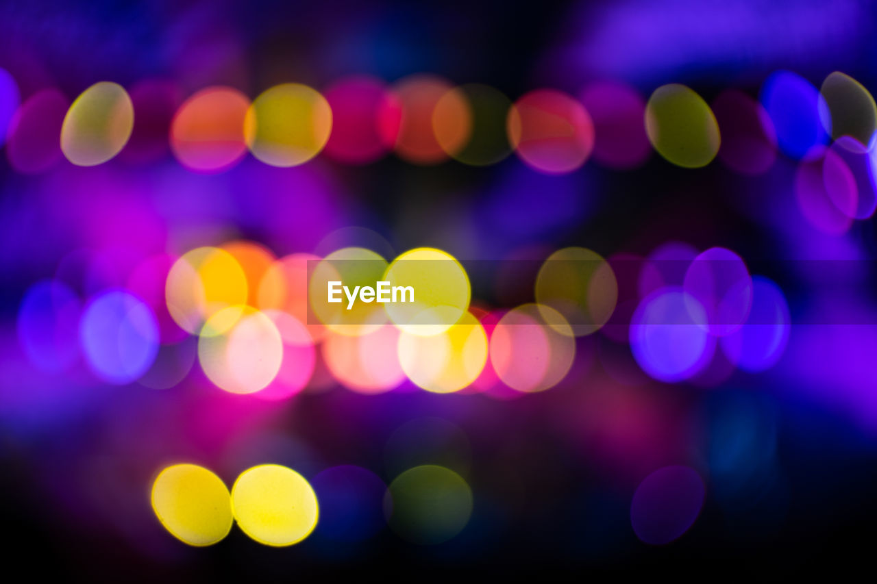 Defocused image of illuminated lights